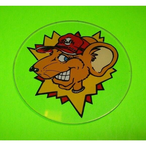 Mousin Around Pinball Machine Plastic Drink Coaster Game Mouse In Red Hat - Picture 1 of 3